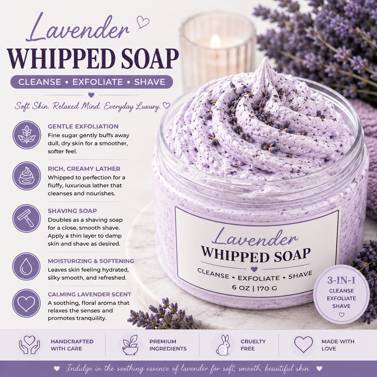 Lavender Whipped Soap
