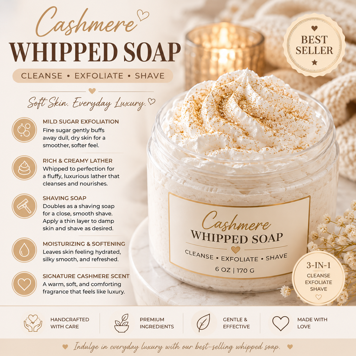 Cashmere Whipped Soap